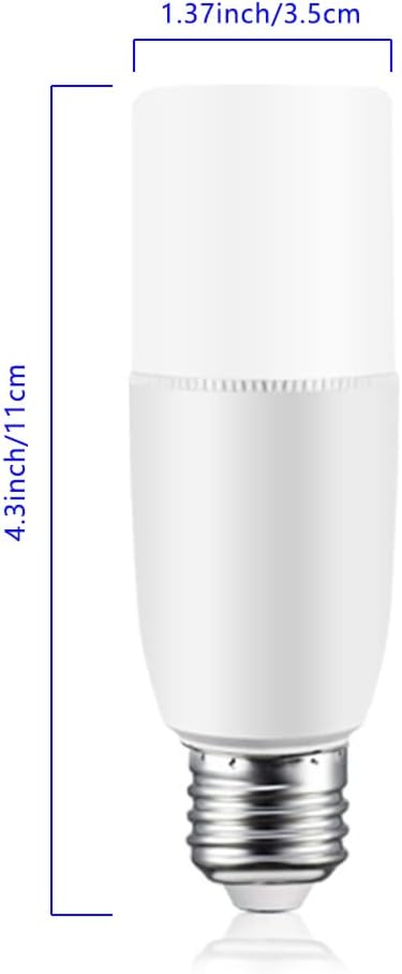 Tubular 6W LED Light Bulbs - 60 Watt Equivalent 600LM, E27 Base Daylight 6500K Non-Dimmable, Pack of 6 - 6W-Warm White-6Pack image number 4