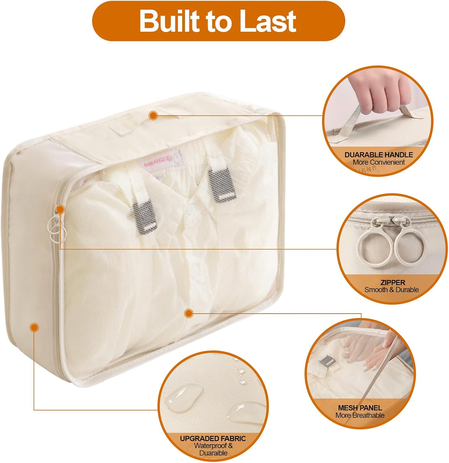 8-Piece Compression Packing Cubes for Travel,H HOME-MART Luggage Organizers with Breathable Mesh, Durable Travel Essentials Bags for Suitcases & Family Vacations