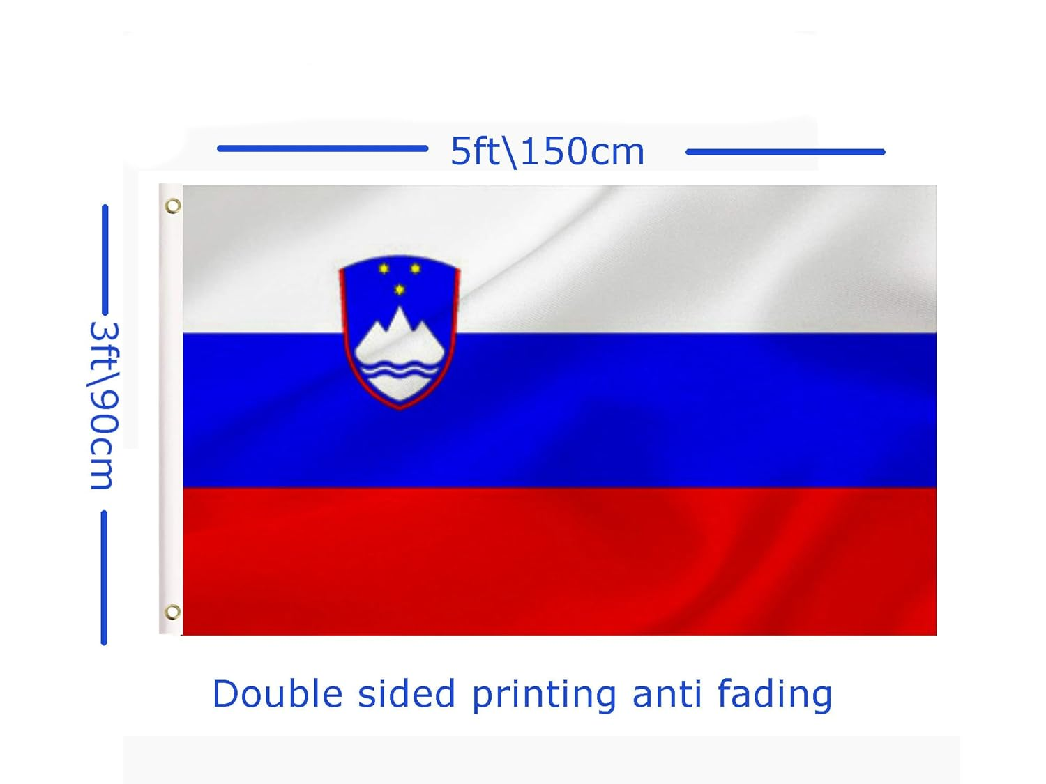 LARGE Slovenian Flag, 3X5Ft Slovenia Flags Banner for Indoor Outdoor Decoration of Canada Yards.Parade or Express Mood image number 1