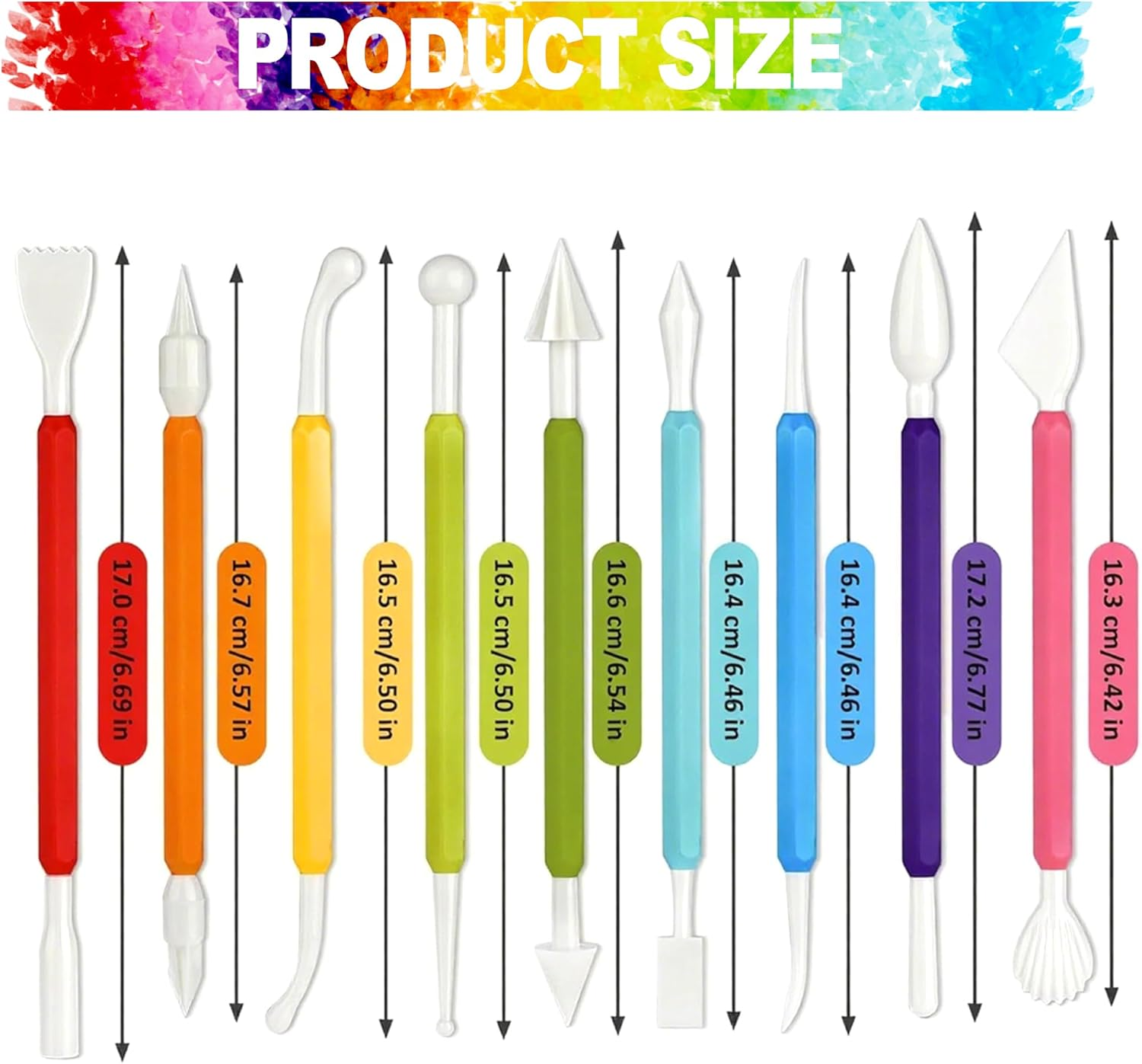 LINPHCEY 9PCS Clay Tools for Kids Air Dry Clay Tool Kit Plastic Clay Sculpting Tools Set for DIY Pottery, Modeling Sculpey Polymer Clay &ndash; Safe & Easy Grip for Beginners & Craft Lovers