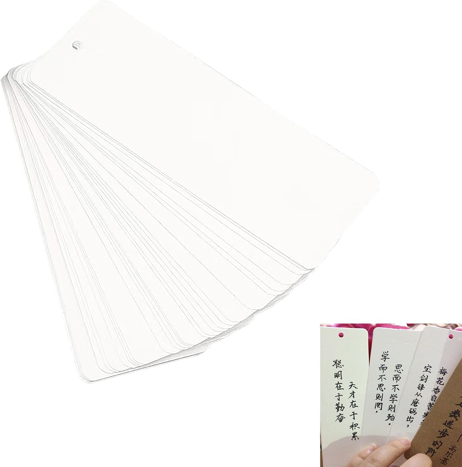50 Sheets of Watercolour Paper 300 G, Bookmark Blank, Bookmark Paper, Natural White Watercolour Paper, Cold Pressed and Acid Free, for Painting and Crafts of Postcards, Notepads image number 5