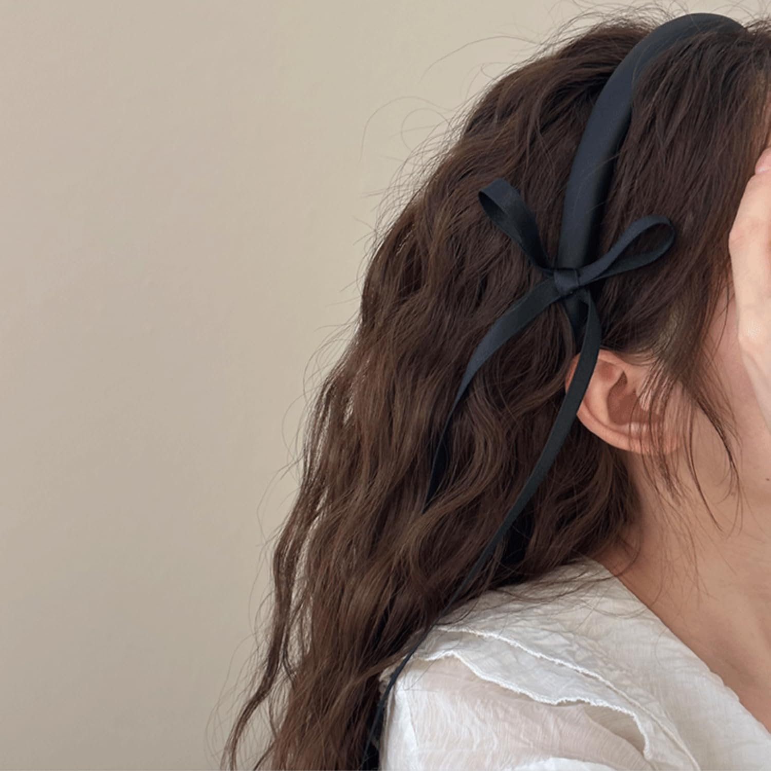 Headband, Hair Accessories for Women, Girls, Bride, Fashion Flower Girl Headbands, Hair Band Headpiece with Tassels (Black) image number 1