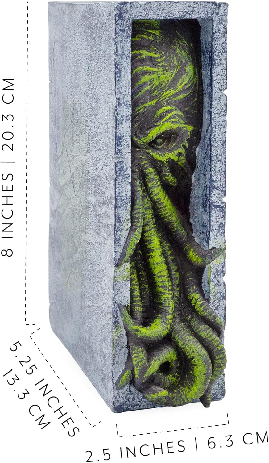 Toy Vault Cthulhu Bookshelf Insert, Resin Bookend Peeping Cthulhu Monster Statue