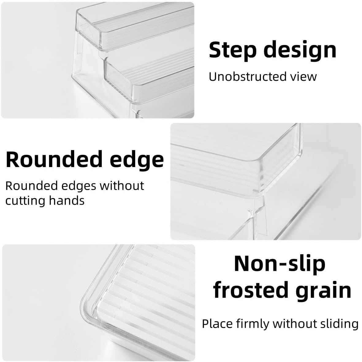 Organizer - Three-Tiered Shelf - Perfume Lotion Skincare Stand, Spice Vitamins Medicine Bottles Holder,Sturdy Clear Rack for Kitchen Bathroom Countertop Cabinet Storage image number 6