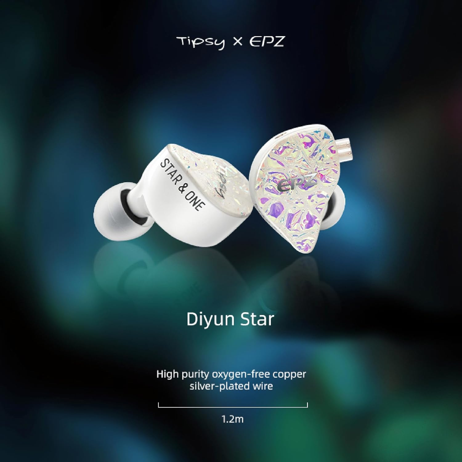 Hifi Kingdom Epz Tipsy Star One 10MM LCP+PU Dynamic Driver High-End In-Ear Monitor, 3D Printing Medical Resin, 64&Omega; Impedance, 0.78-Double Needle PIN, Oxygen-Free Copper Silver Plated Cable, Handmade image number 5