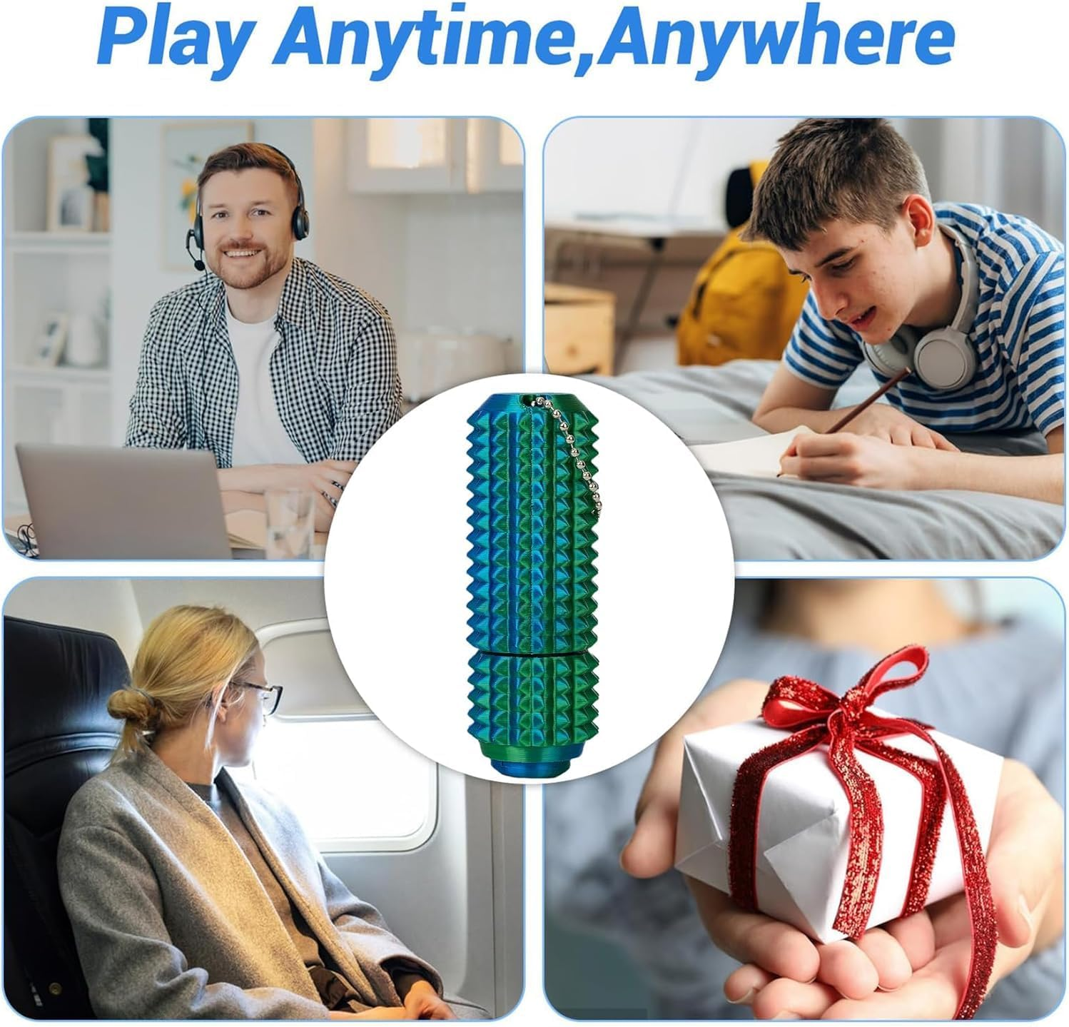 2025Upgrade 2PCS Little Ouchies Pain Fidget Toy - 3-In-1 Pocket Quite Fidget Toys for Adults,3D Printed Keychain Sensory Toy for Stress Anxiety Relief & Focus,Spiky Grippie Stim Keychain Toy image number 4