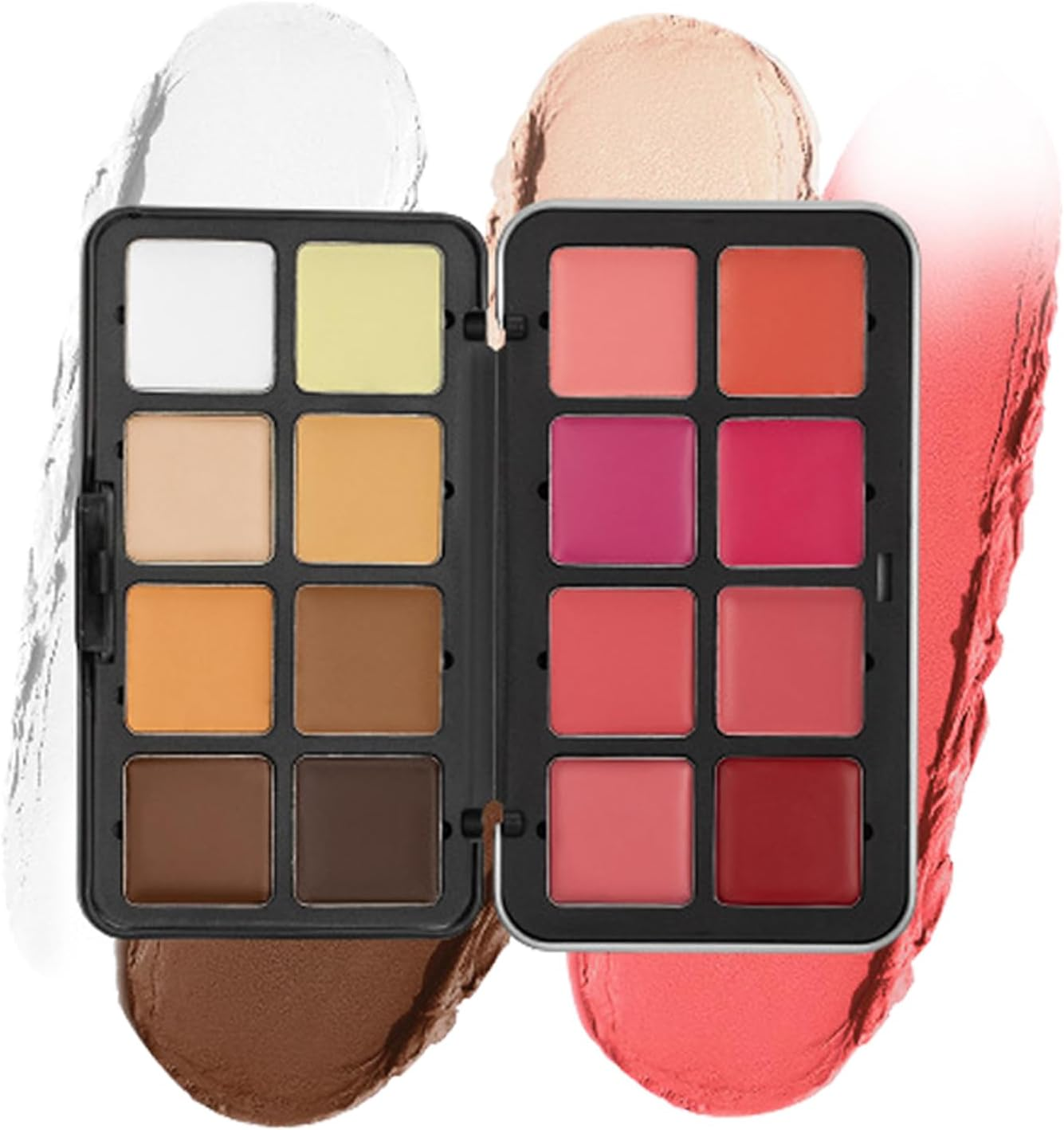 Ylnailky Cream Blush Palette - 16-Color Cream Blush Makeup Eyeshadow Palette | Long-Lasting Bronzer Foundation Cosmetics for Birthday Holiday Travel Work Wedding Party Home