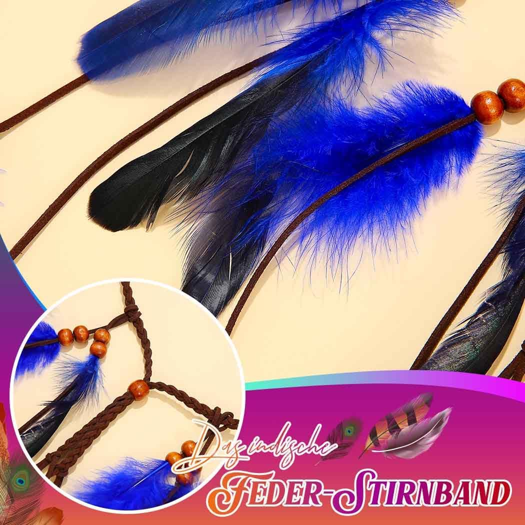 Fashband Indian Feather Headband Boho Tassel Hippie Tribal Headpiece Festival Hair Accessories for Women (Royal Blue, One Size) image number 4