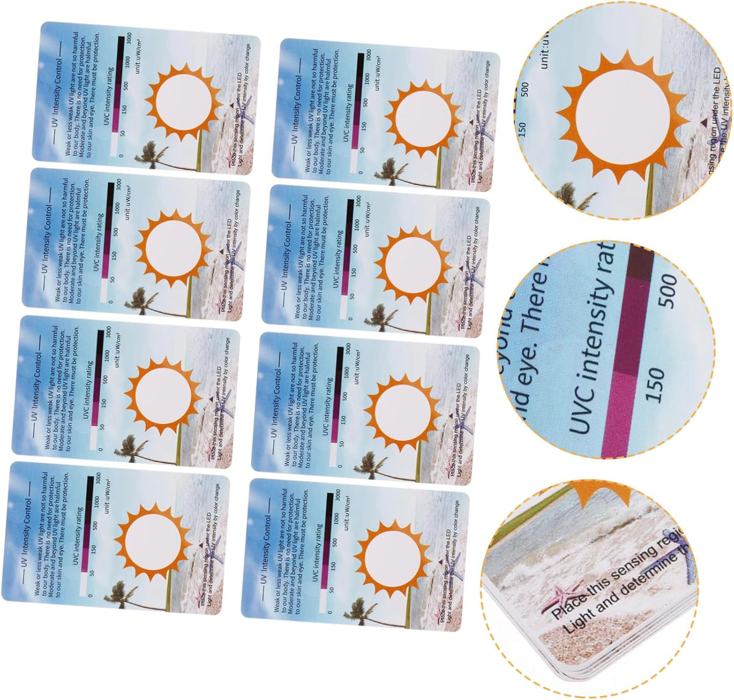 SUPVOX 10Pcs UV Test Strips - Light Bulb Tester, Sun Terrarium Testing Cards, UV Identifying Cards image number 2