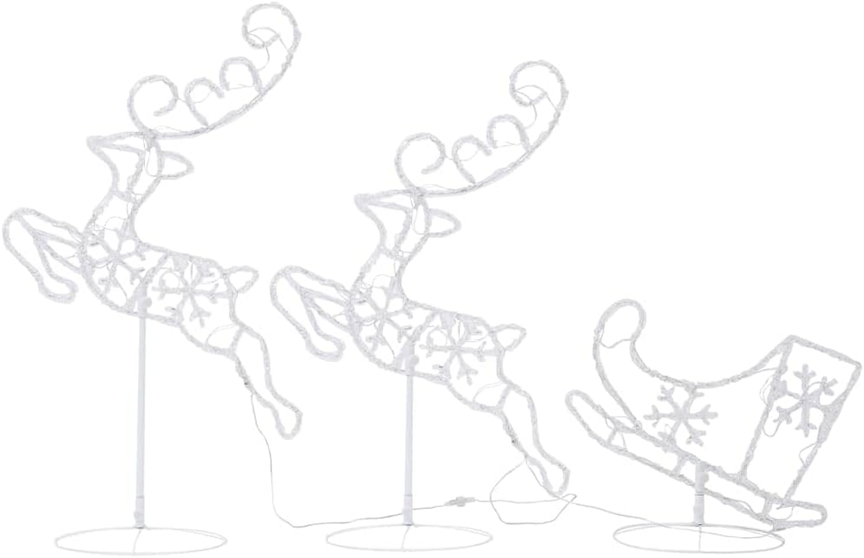 Acrylic Christmas Flying Reindeer Sleigh 260X21X87Cm Colorful Holiday Decor image number 3