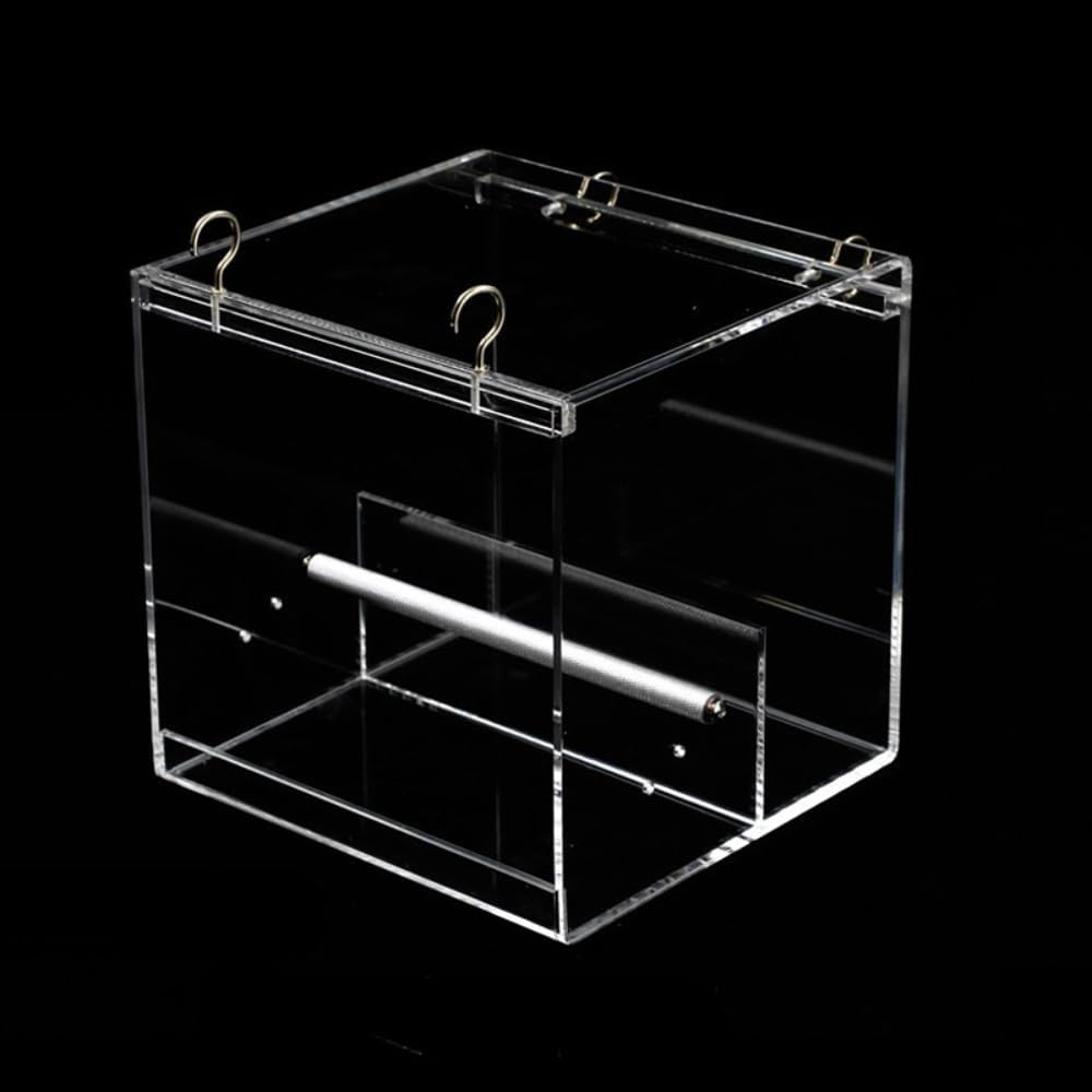 Acrylic Automatic Parrot Feeder, Bird Feeder,Pet Feeder Seed Food Container,Cage Accessories for Small Birds like Parakeet, Canary, Cockatiel image number 1