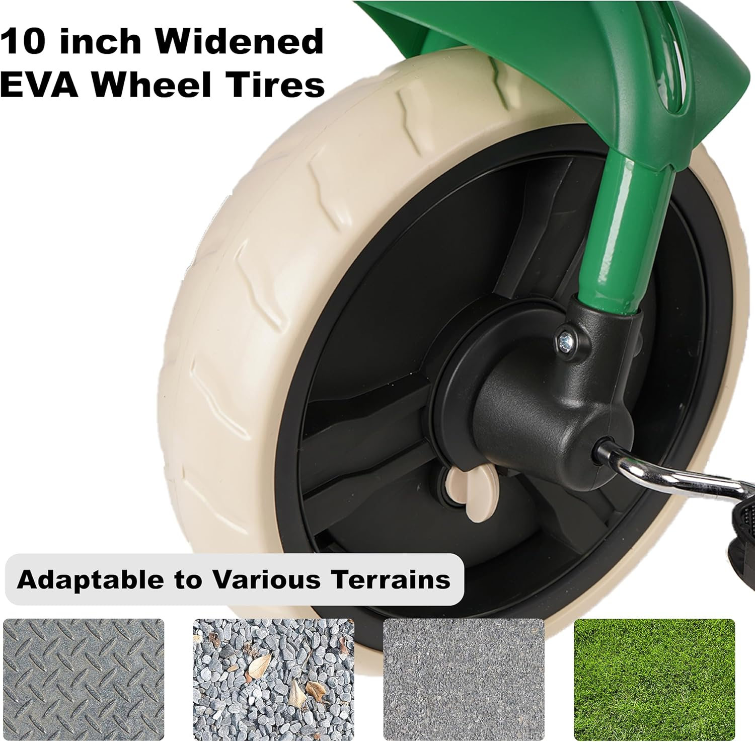 Qplay Toddler Tricycles for 2 to 6 Year Olds-2 in 1 Kid'S Trikes Bike with Push Handles Adjustable & Removable, Push Bike with Toy Storage Basket for Boys & Girls Tricycle Gift (Green) image number 1