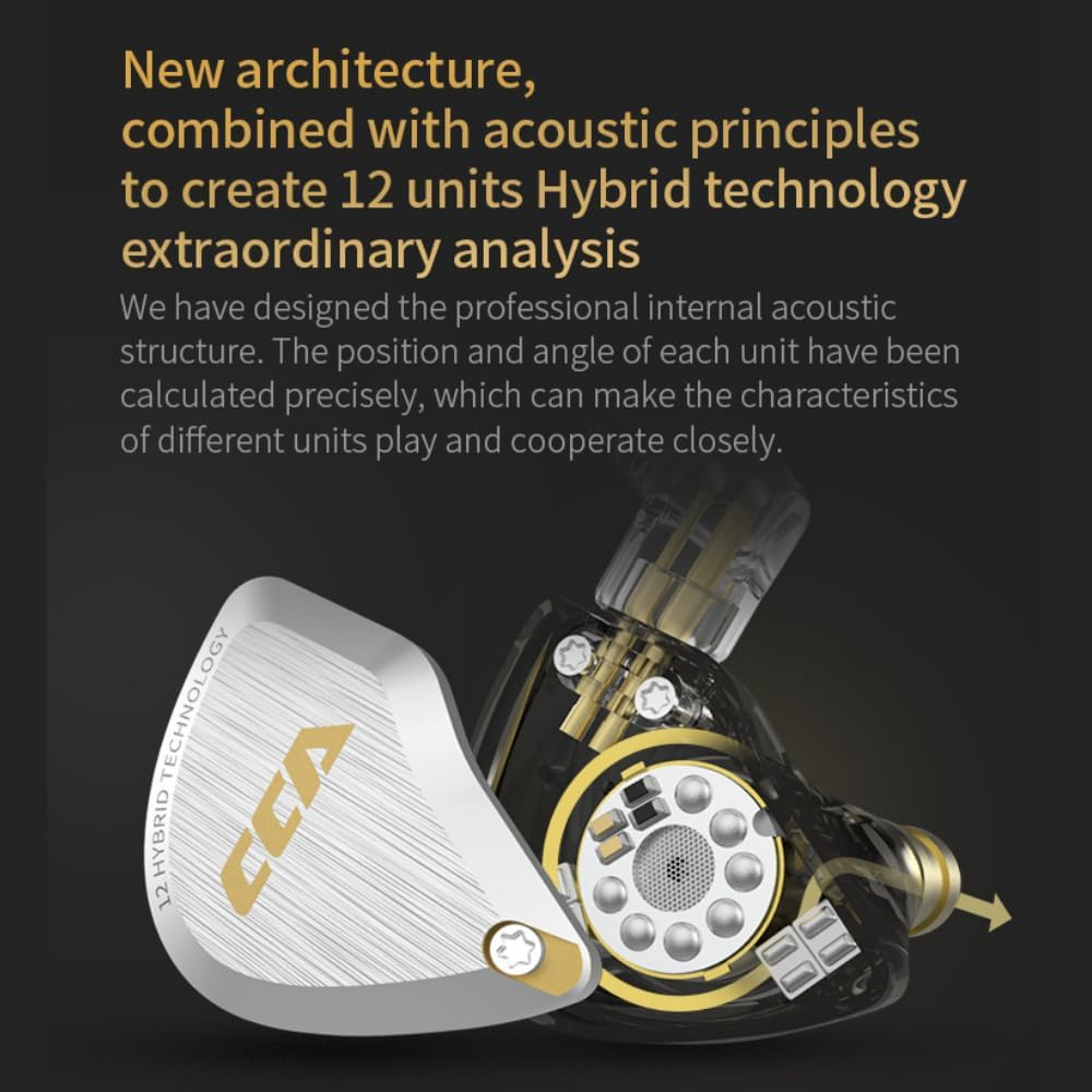 Hifi Kingdom CCA C12 5BA+1DD Hybrid In-Ear Monitor IEM Earphone Musician Headset 0.75Mm 2Pin (Blue with Mic) image number 1