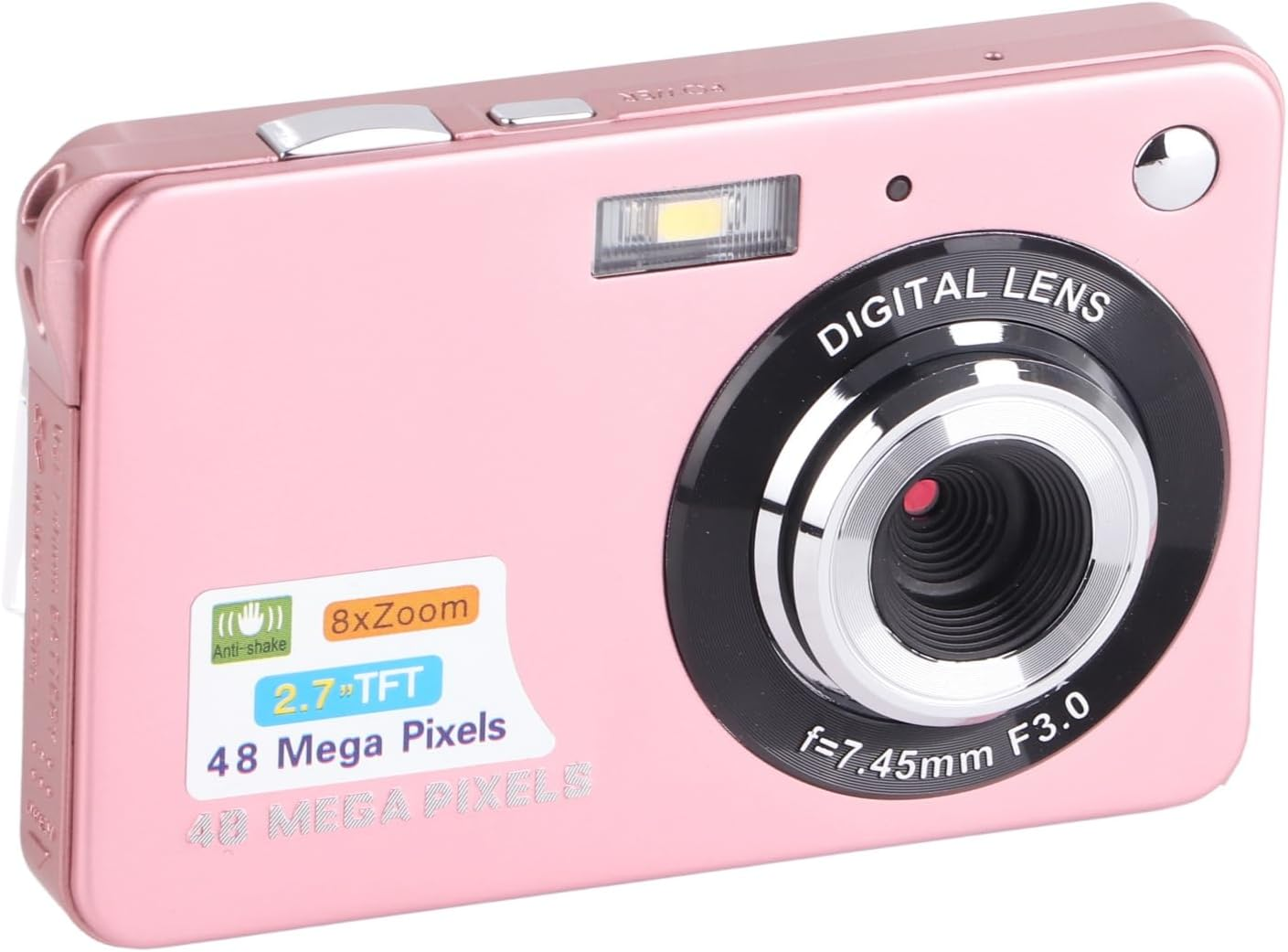4K Digital Camera, 48MP Mini Children Video Camera, 2.7In LCD Display, 8X Zoom anti Shake Vlogging Camera for Photography Continuous