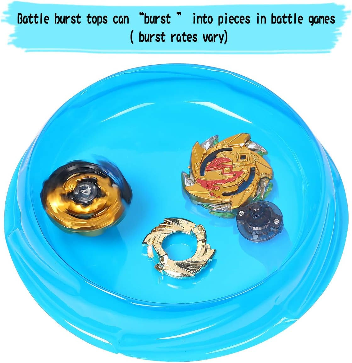 Ingooood Battling Toy Tops Battle Burst Tops Blade Blade Toys for Kids Gyro Metal Fusion, 4X High Performance Tops Attack Set with Launcher and Grip Starter Set and Arena image number 1
