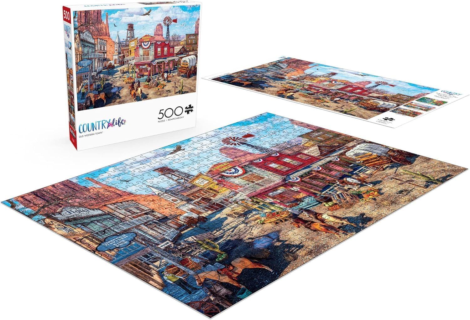 Buffalo Games - Country Life - Old Western Town - 500 Piece Jigsaw Puzzle image number 3