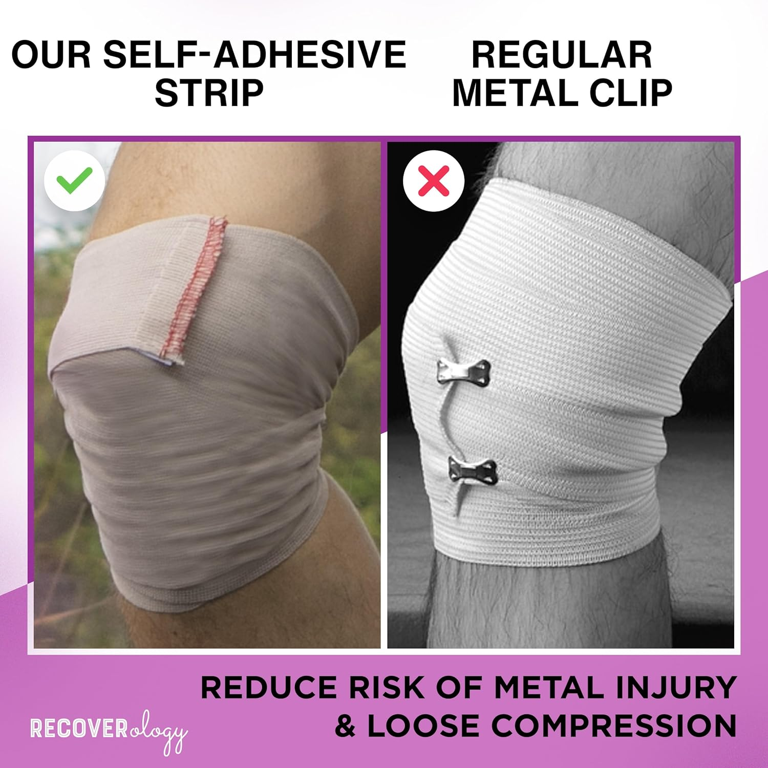 Premium Elastic Bandage Wrap with Self-Closures &ndash; 6 Pack (2X5Cm, 2X7.5Cm, 2X10Cm) &ndash; Compression Bandage Wraps for Wrists, Elbows, Ankles, Knees, Thighs and Torso - Self Adhesive