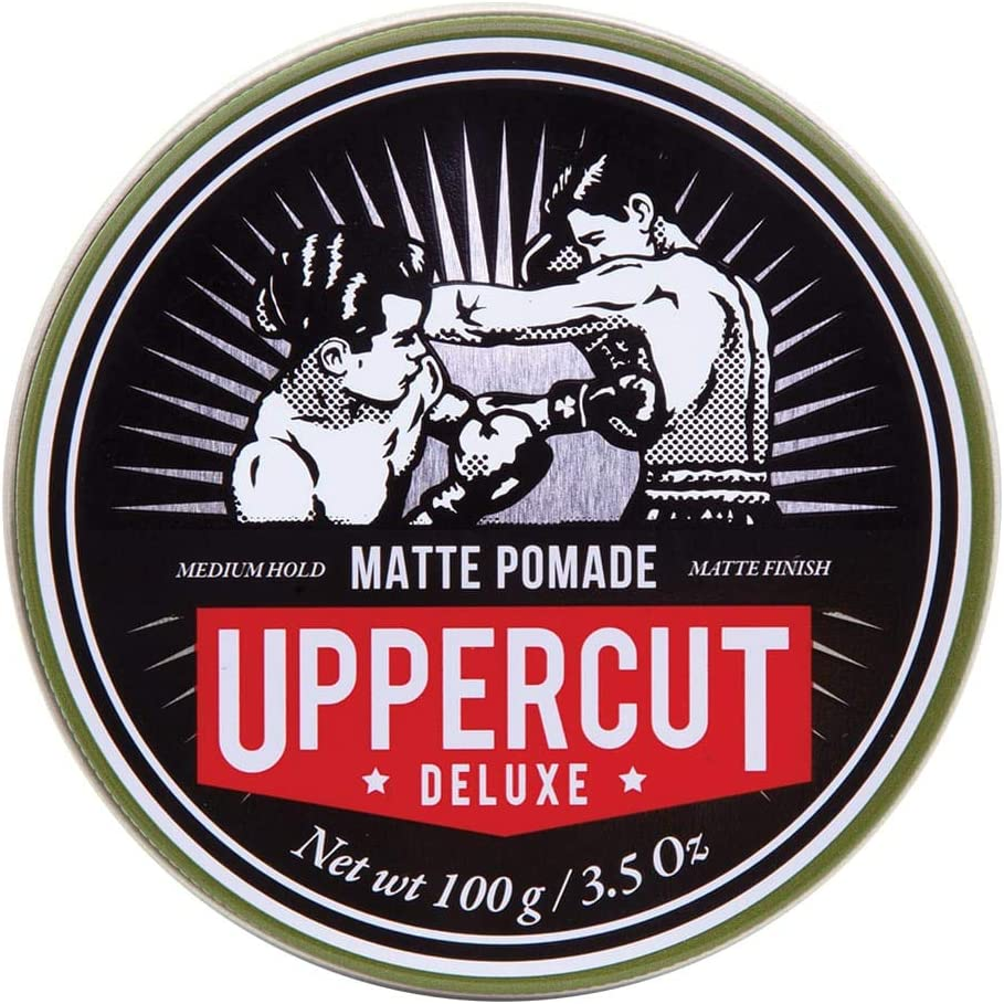 Uppercut Deluxe Matte Pomade Hair Styling Product for Men with a Medium Hold, No Shine Water Based Matte Hair Styling Product Easy Wash Out, No Residue 100G