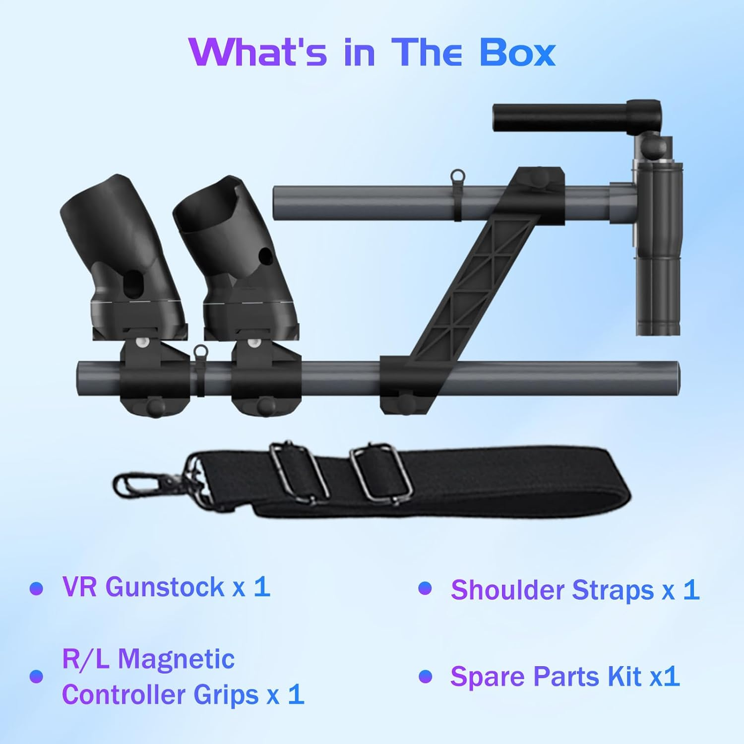 Magnetic VR Gun Stock for Quest 3/3S, Rifle Grip VR Stock Controller Accessories Compatible with Metaquest 3, Lightweight & Quick Removable Quest3S Control Magnetic Gunstock Adapter (Black) image number 6