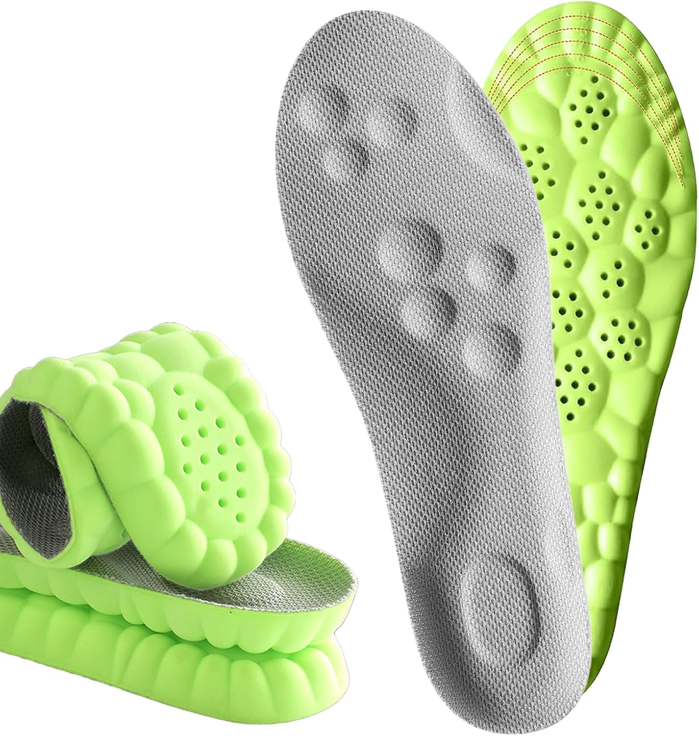 Steppers Insoles &ndash; 4D Cloud Cushion Memory Foam Shoe Inserts with Arch Support &ndash; Comfort Insoles for Men & Women &ndash; All Day Walking Running Work Support, Relieve Foot Fatigue (Orange,Men 9-10.5/Women 10.5-12)