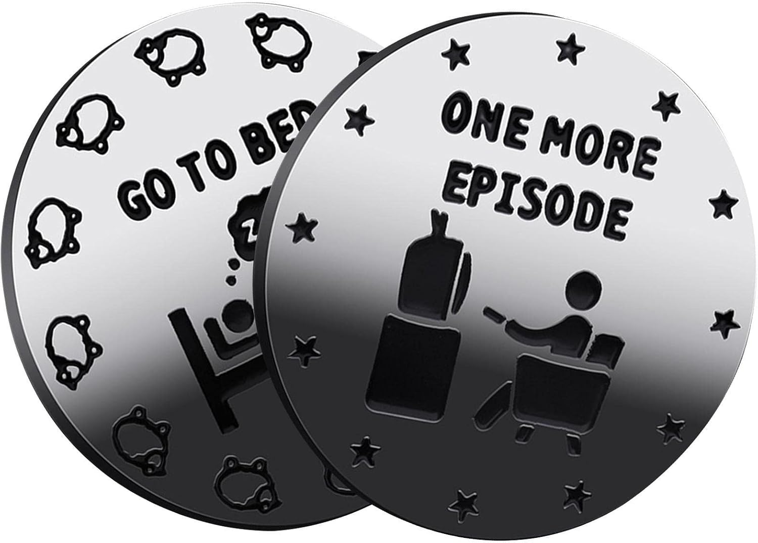 Gamer Decision Making Flip Coin, 1 More Game/Time for Bed Double Sided Coin, Flip Coin for Teens Boy Girl Gamer, Decision Maker image number 6