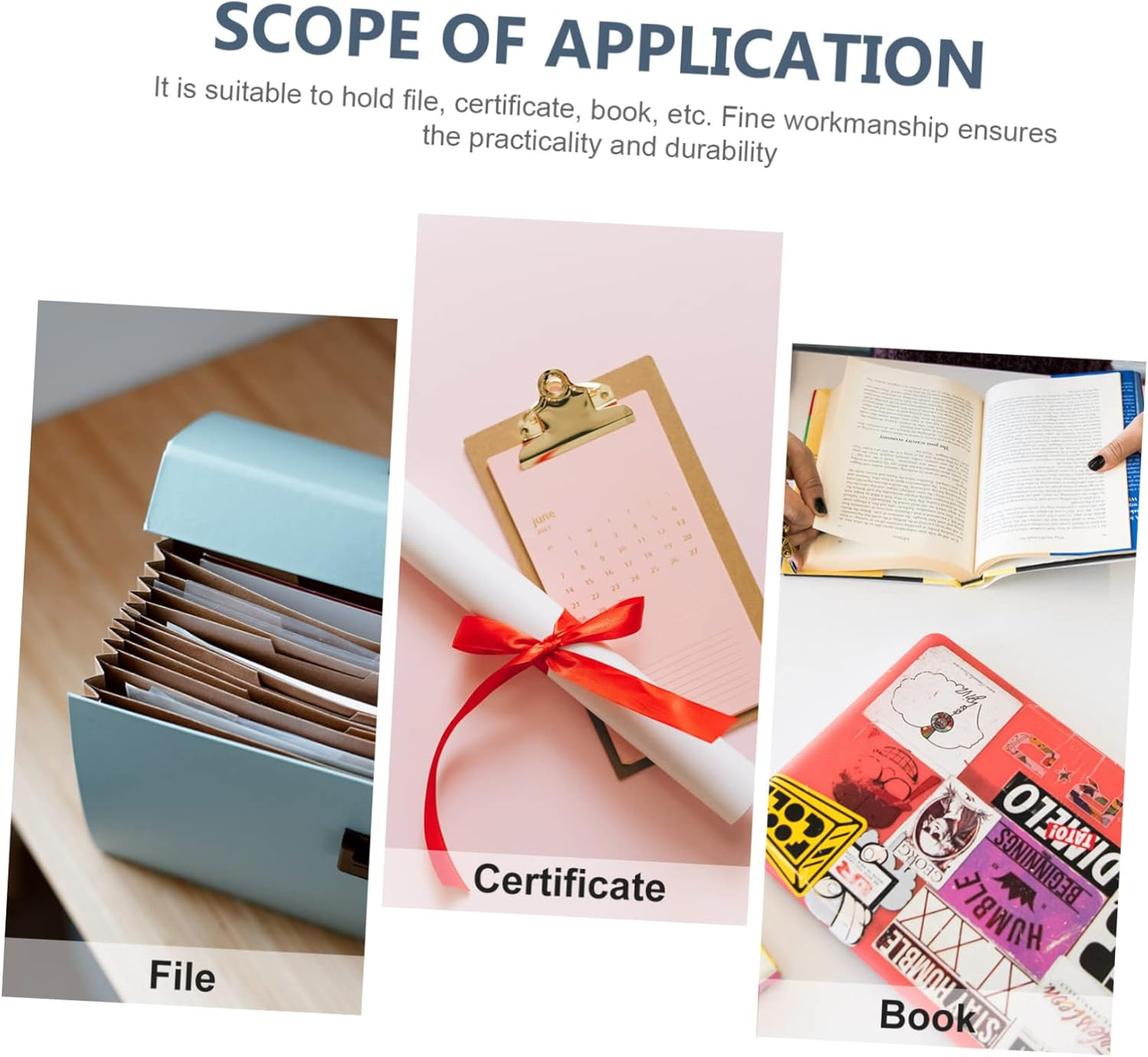 Parliky Handheld File Storage Pouch for Important Documents Document Organizer Photo Organizer Travel Lock - Navy image number 5