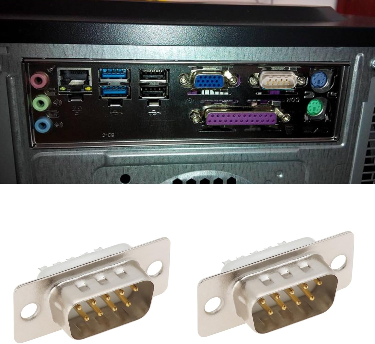 YINETTECH 10PCS DB9 RS232 Male Connector 9 Pin D-SUB Serial Solder Type Gold Plated Joints Connector for Automatic Control Equipment Computer Set-Top Box image number 6