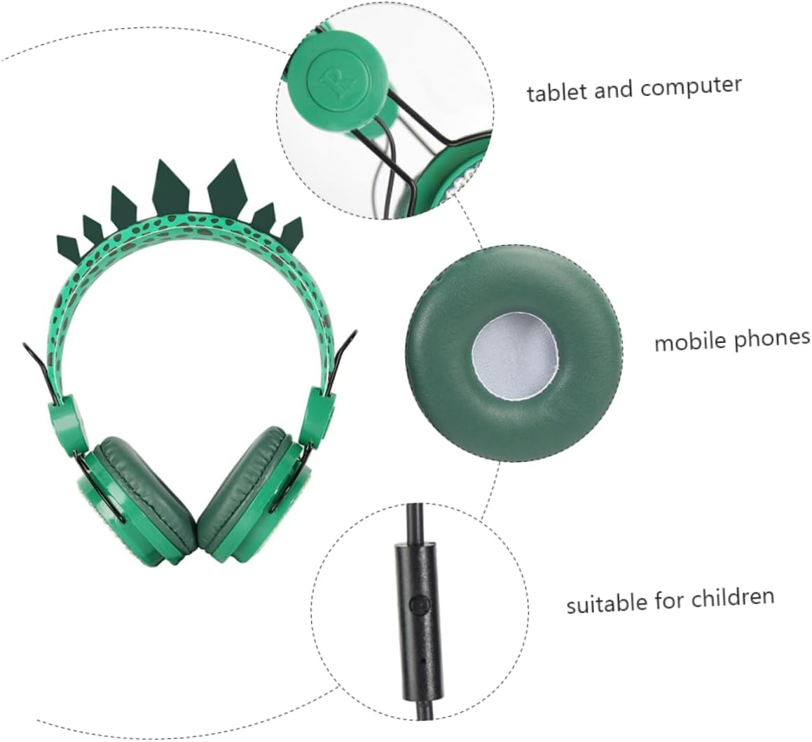 HEALSOPTHY Boy Girl Headphones Dinosaur Rhinestone Headset Microphone for Boys and Girls over Ear Headphones Microphone for Phone Computer Travel Scenarios image number 6
