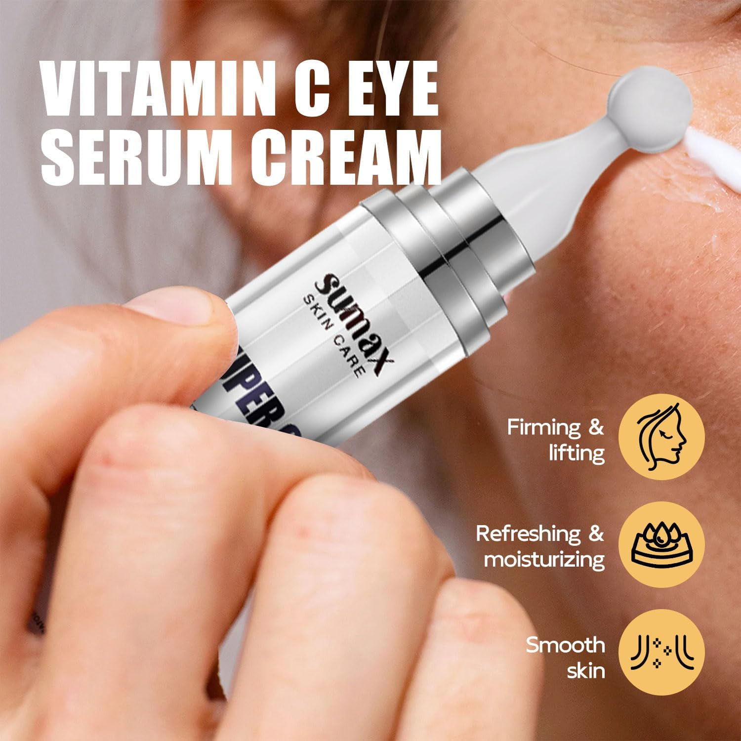 Vitamin C Eye Cream with Roller Ball - 20Ml Dark Circle Treatment, Brightening & Anti-Aging Eye Serum, Reduces Puffiness and Fine Lines, Hydrating under Eye Care