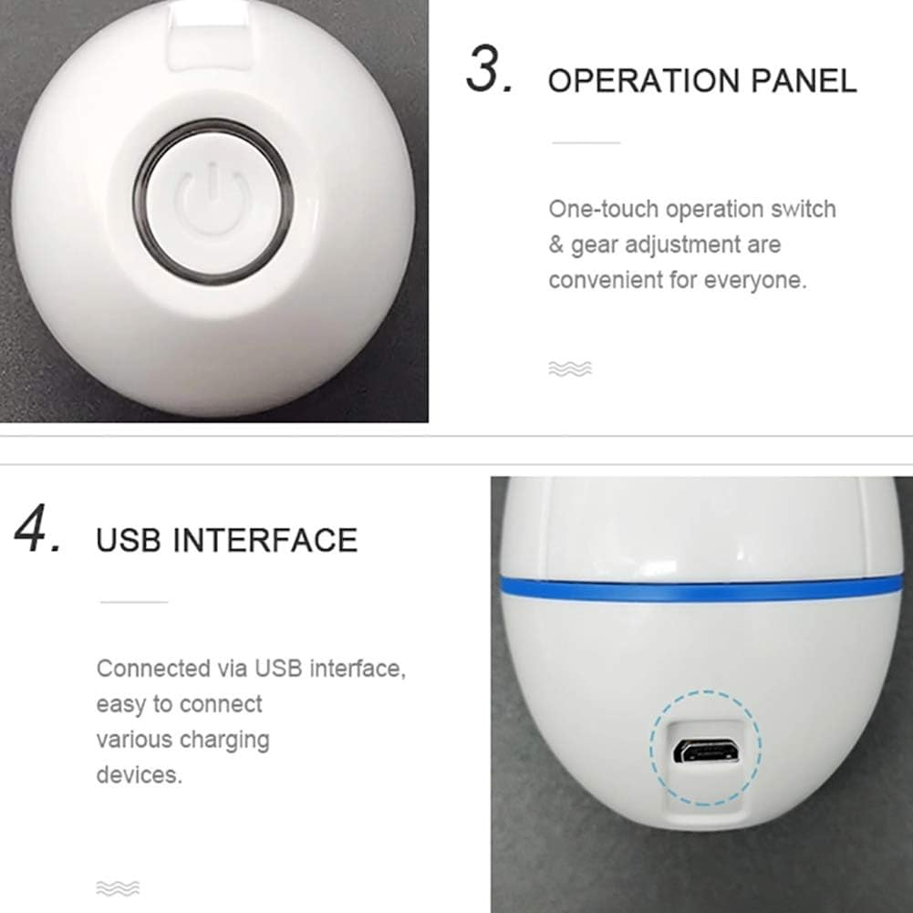 Rechargeable Electric Foot Files, USB Portable Electronic Foot Grinder, Built-In Vacuum Removes Dead Skin from Feet, with 2 Different Quartz Grinding Head for Dead,Hard Cracked Dry Skin