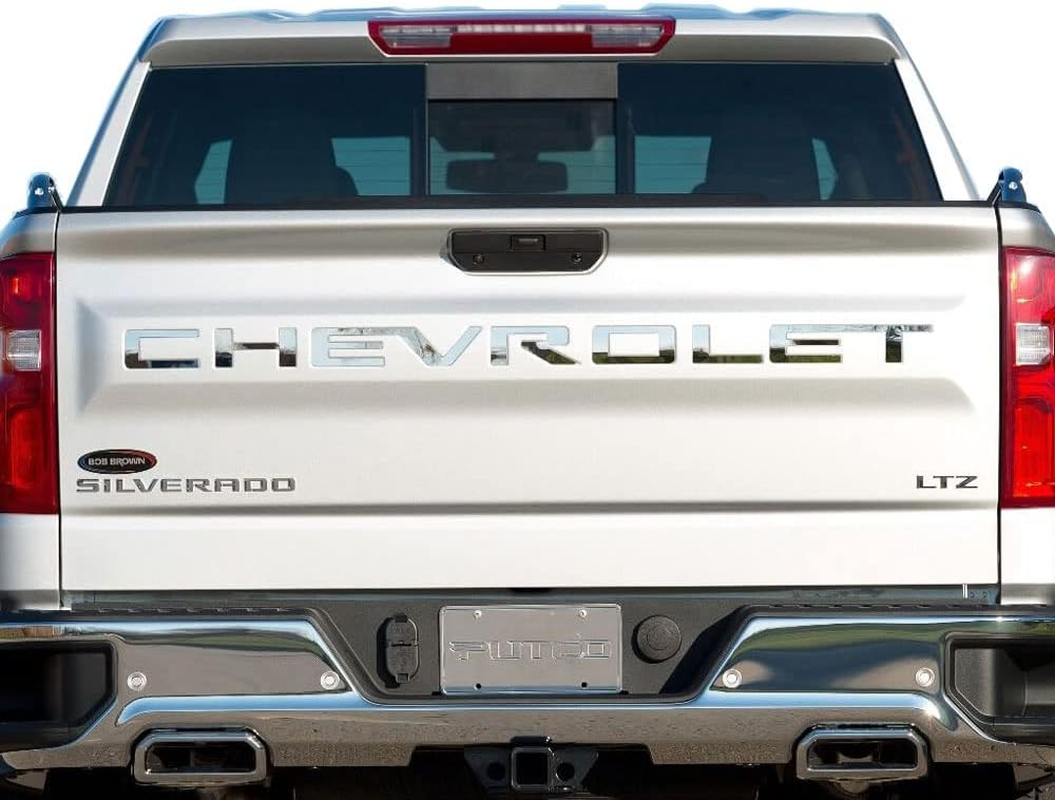 Putco Chevrolet Tailgate Letters Kit - Stainless Steel - Cut Lettering - Fits Chevy Silverado 2019-2024, 55550GM image number 1