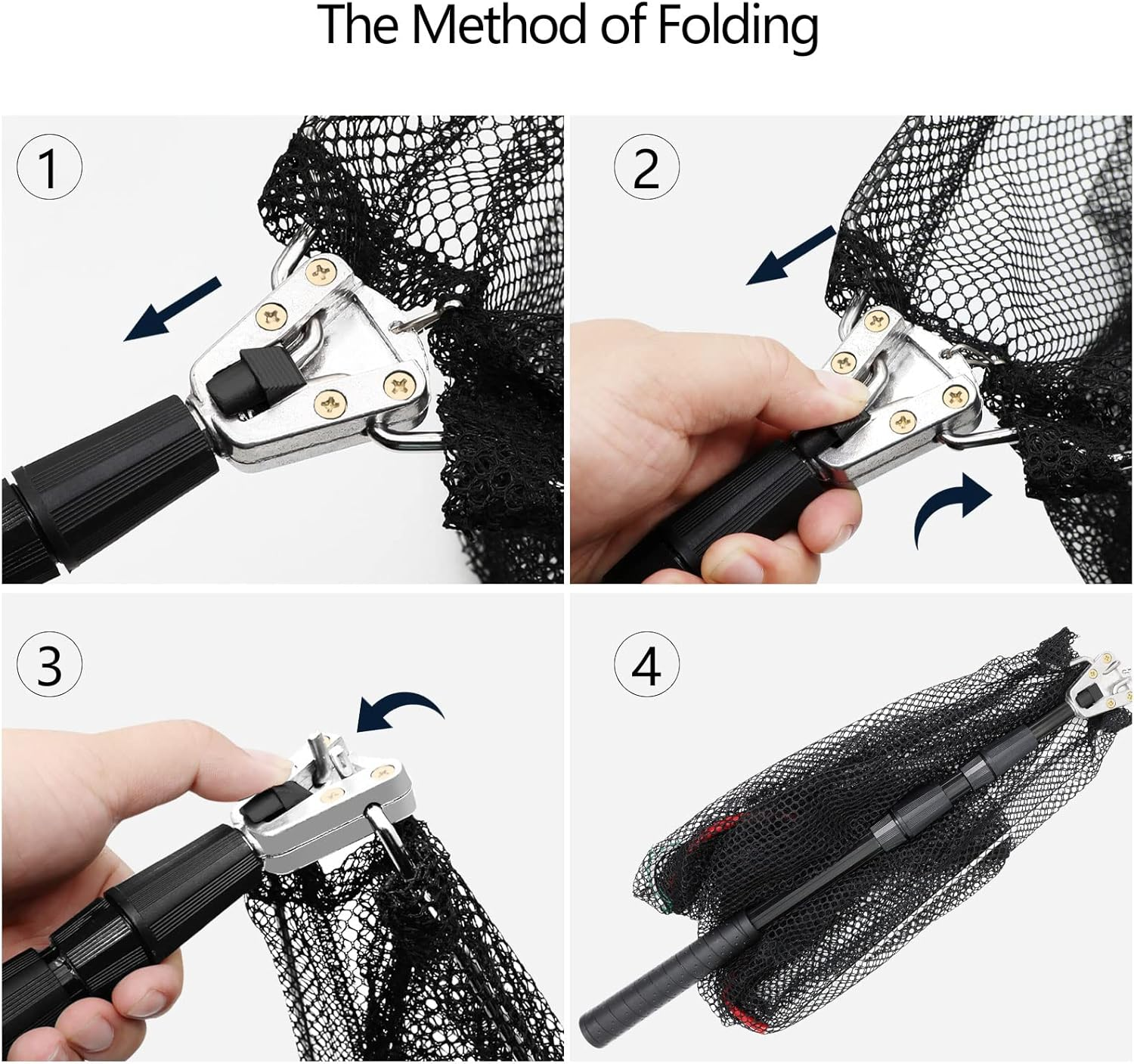 SAN like Fishing Net Fish Landing Nets Collapsible Telescopic Sturdy Pole Handle for Saltwater Freshwater Extending to 36/43/71/98Inches (49Inch-Black) image number 3