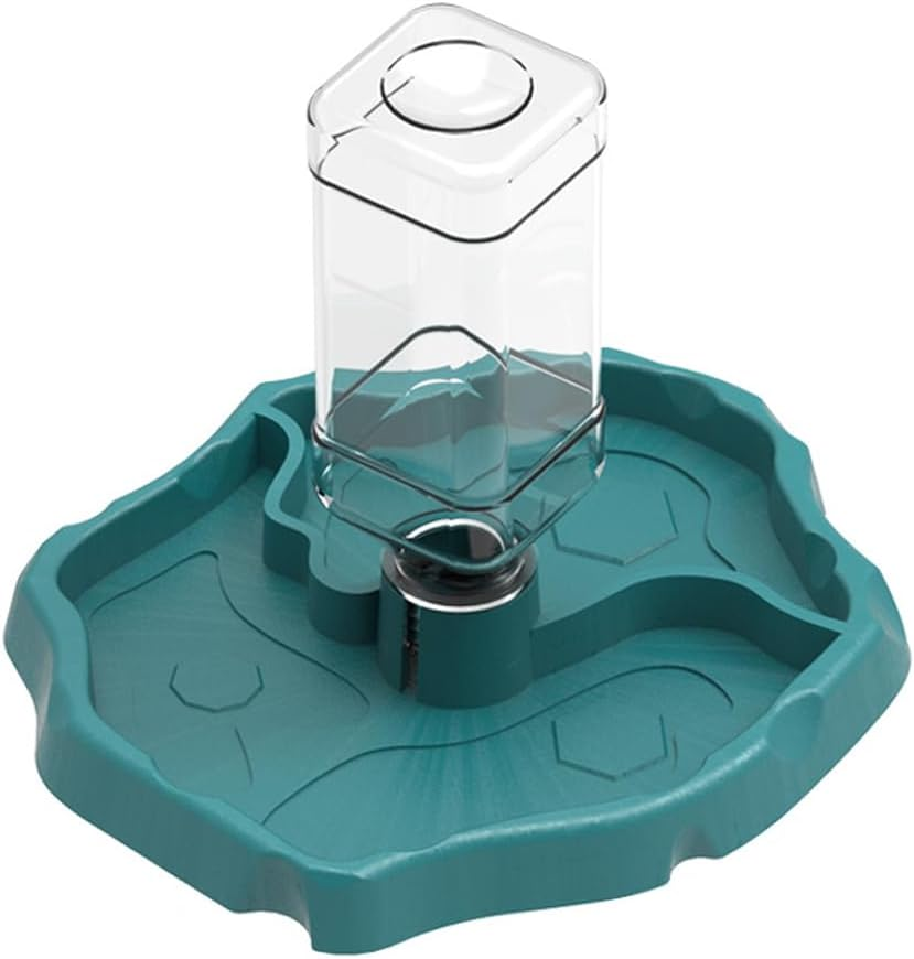 AIMALL Reptile Dual Basin for Water and Food, Turtle Automatic Drinker, Pet-Friendly Design, Safe for Lizards