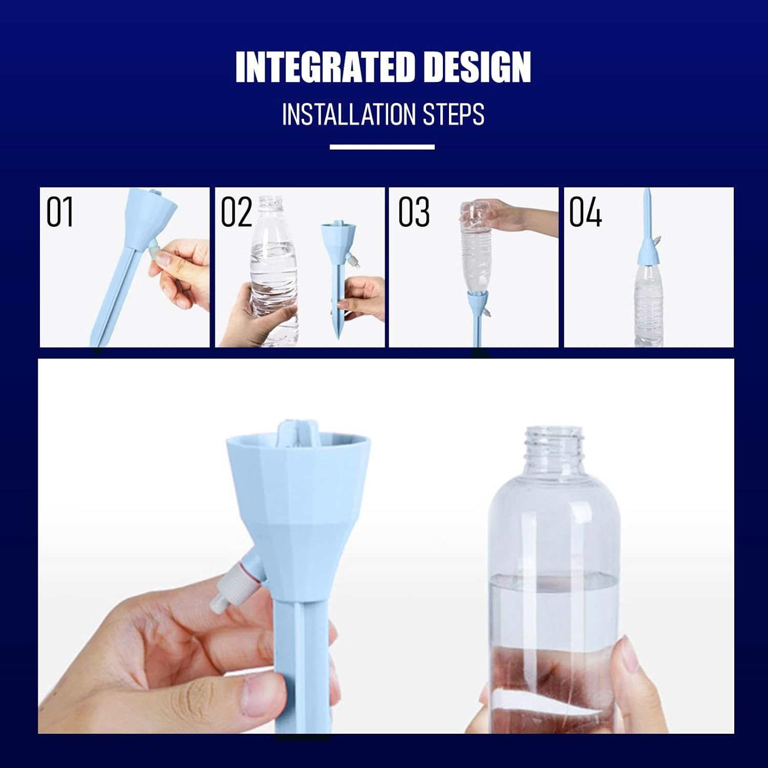 12 Pack Self Watering Spikes for Plants Adjustable Drip Irrigation System with Control Valve,Automatic Plant Watering Devices for Indoor Outdoor Potted Plants,Vegetables & Flowers,Blue image number 2