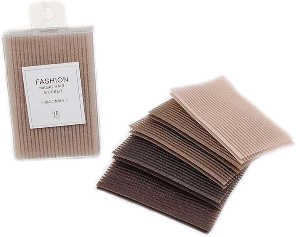 10 Pcs Coffee Bangs Posts, Square Plastic Paste Hair Pads, Easy-To-Use Hair Styling Tools and Grippers for Barbers, Hair Accessories image number 6
