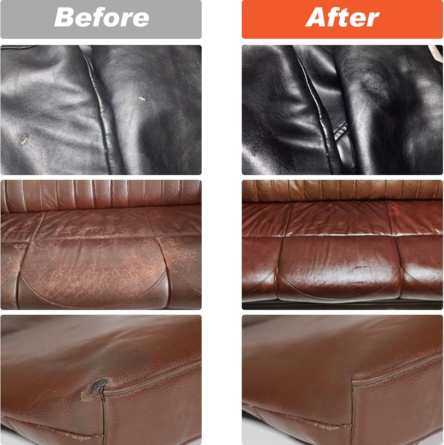 Grpoche Leather Repair Kit, 12 Colors Leather Vinyl Repair Kit for Furniture, Couches, Jacket, Sofa, Boat, Car Seat, Purse, Belt, Shoes, Scratch Filler Kit (12 Pcs Leather Repair Kit (20 ML) image number 5