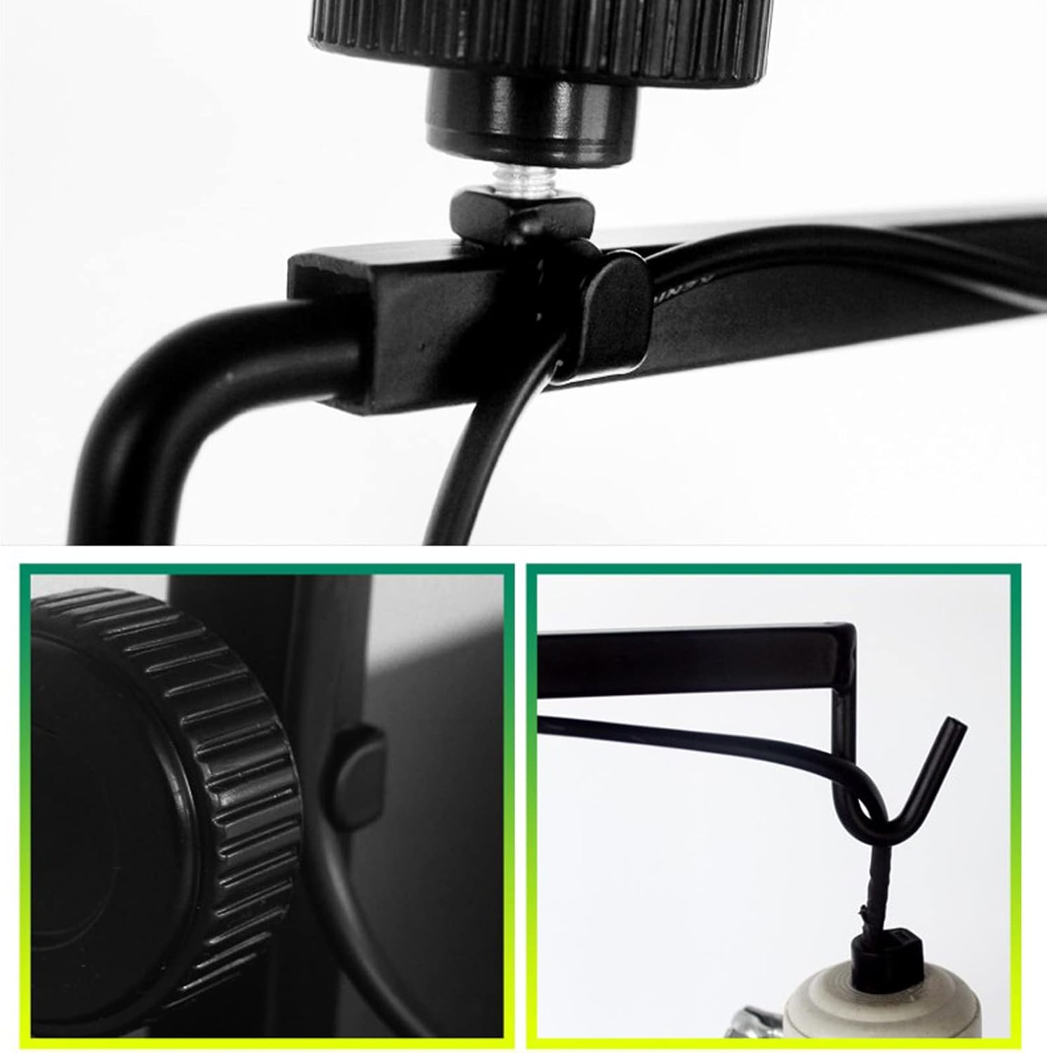 Adjustable Reptile Lamp Stand(16 to 25.2 Inch), Landing Lamp Holder Bracket with Base for Reptile Glass Terrarium Heating Light