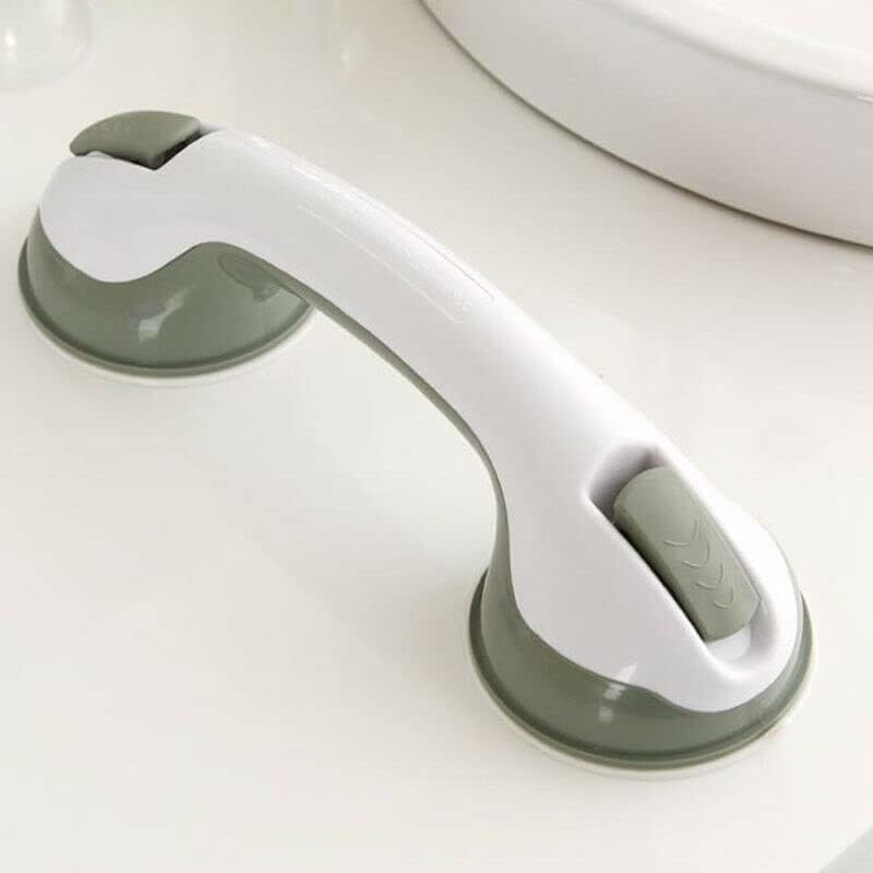 Bathroom Non-Slip Suction Grab Handle Safety Support Hand Rail, Adjustable Height, Easy Installation, Supports up to 350Lbs, 11.8"X3.54"X3.15" - Green image number 2