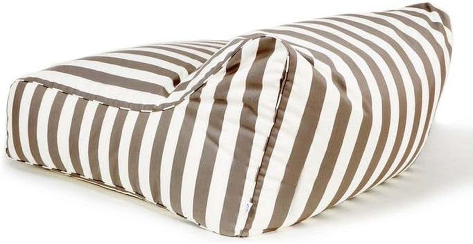 Billy Fresh Hang Out Outdoor Beanbag, 120 Cm Length X 110 Cm Width X 70 Cm Height, Taupe/White Stripe