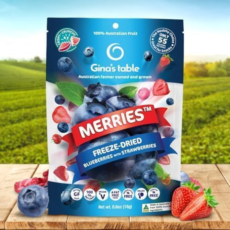 Gina&rsquo;S Table &ndash; Freeze Dried Fruit 18G &ndash; Low Calorie Snacks for Kids & Adults &ndash; Natural Fruit Snacks &ndash; Freeze Dried Berries (Blueberries & Strawberries) &ndash; 10 Count image number 3