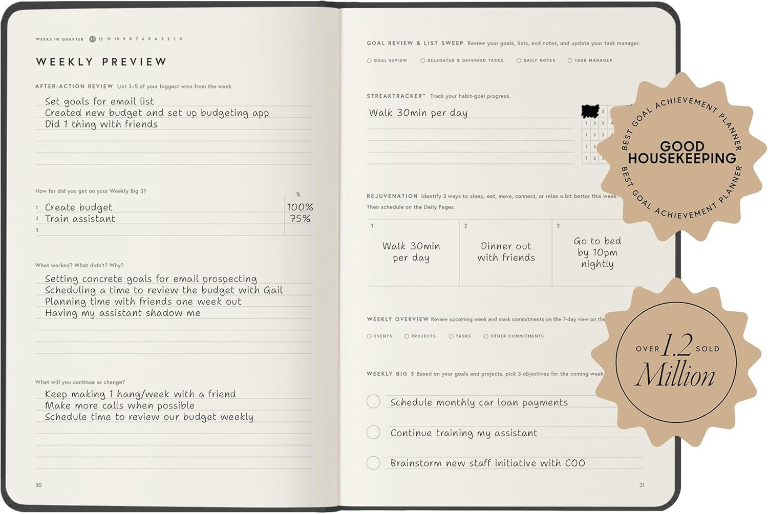 Full Focus Navy Linen Planner by Michael Hyatt - the #1 Daily Planner to Set Annual Goals, Increase Focus, Eliminate Overwhelm, and Achieve Your Biggest Goals - Hardcover