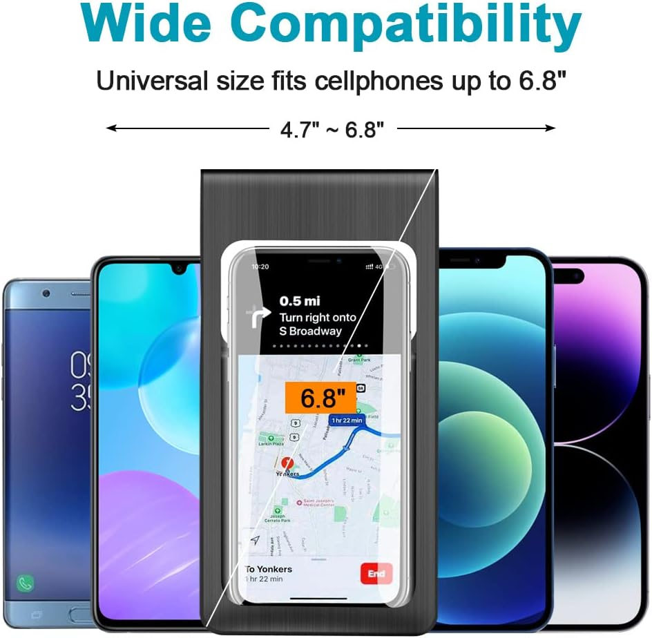 Motorcycle/Bicycle Waterproof Mobile Phone Bracket, Compatible with 4.7~6.8 Inch Smartphones, Double Seal, Adjustable Handlebar Mount image number 5