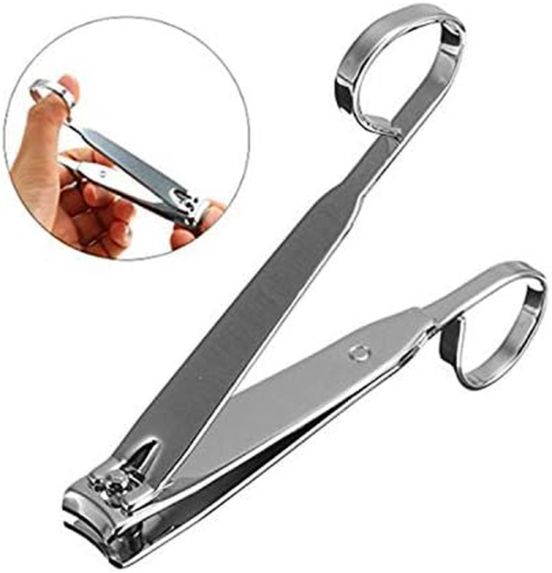 EZ Grip Nail Clipper, Premier Nail Clipper, Scissor Grip Nail Clipper, Sharp Stainless Steel Blade for Finger Nail,Toe Nail Clippers Set for Women and Man, Silver - 2 Pack (Large and Small) image number 5