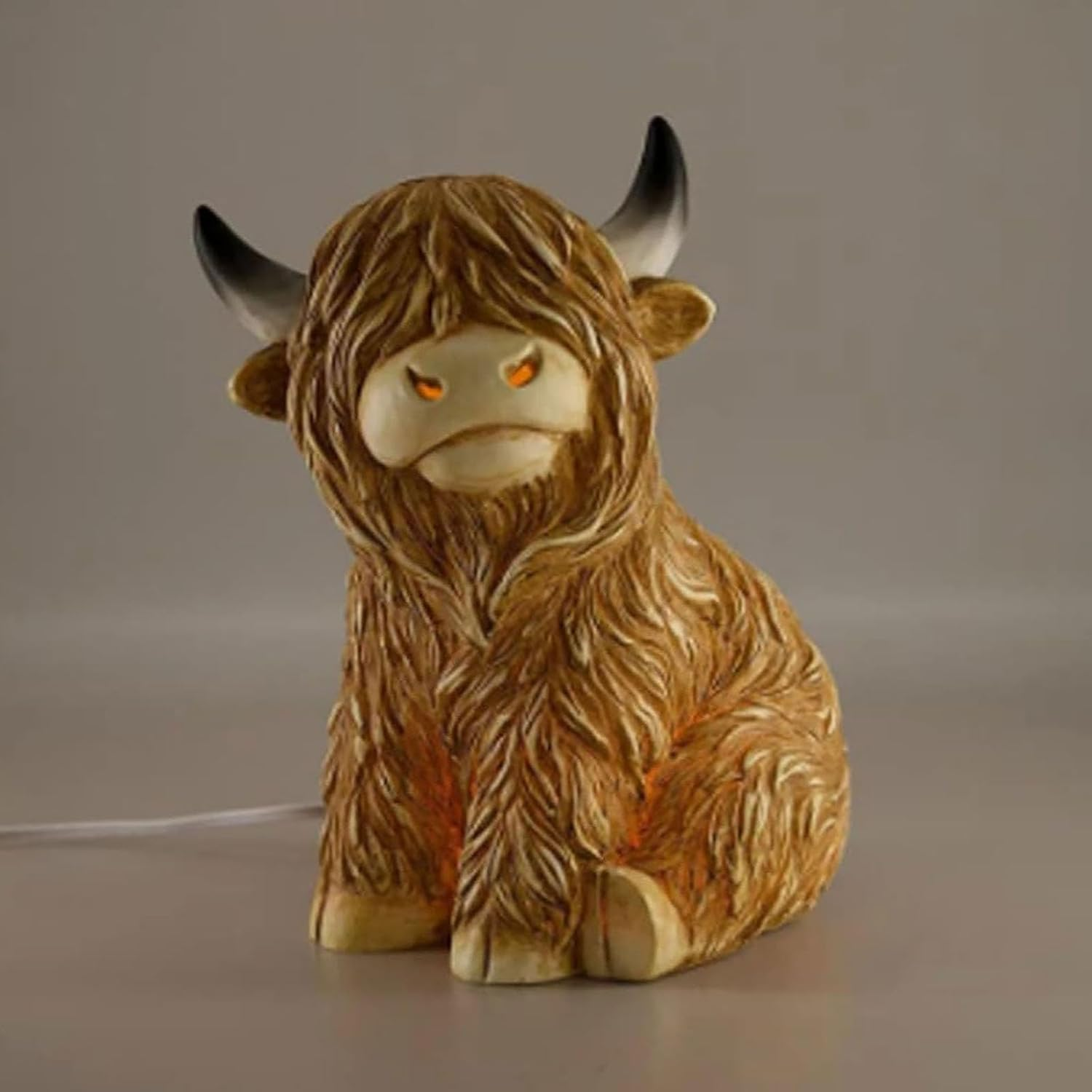 The Cozy Highland Glow: Highland Cattle Lamp, Cow Accent Light, Decorative Table Lamps Night Lights, Rustic Farmhouse Home Animal Decor Lighting for Bedroom Nursery Living Room, Shelf & Gift (8In) - 4In image number 6
