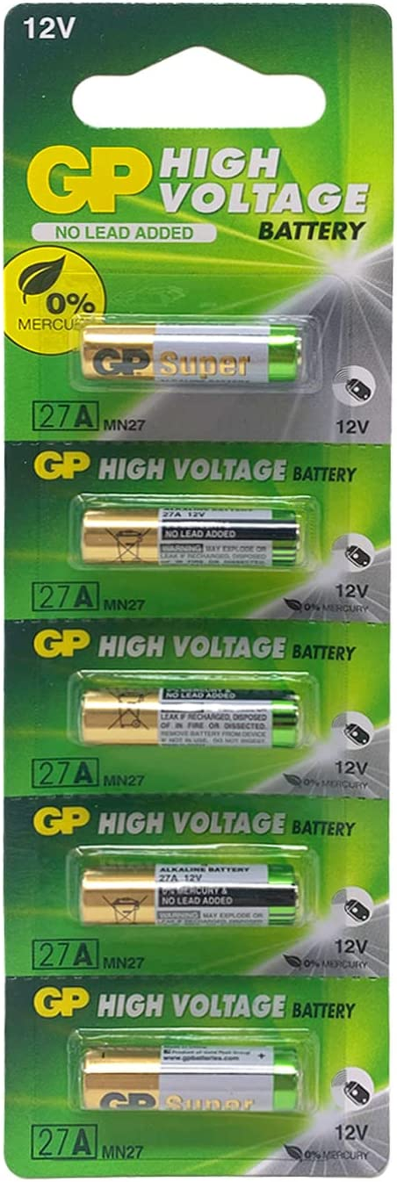 Gpbatteries 12 Volt Alkaline Batteries - 5-Pack - Gp Battery 27Ae image number 3
