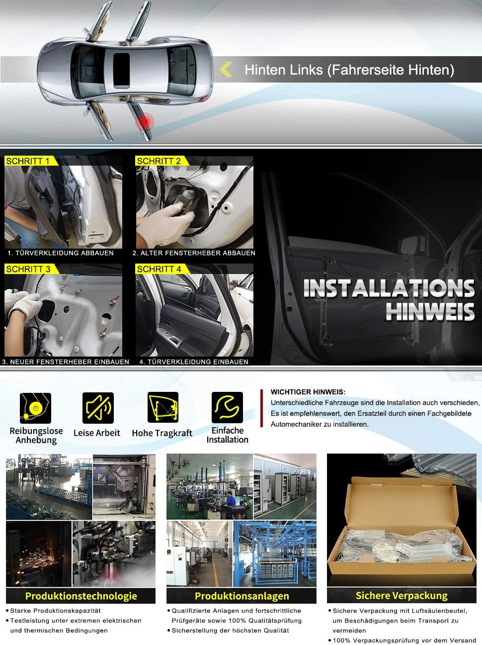 Frankberg Rear Left Window Regulator Compatible with E-Class W210 S210 Notchback Estate 1995-2003 2107301546 image number 6