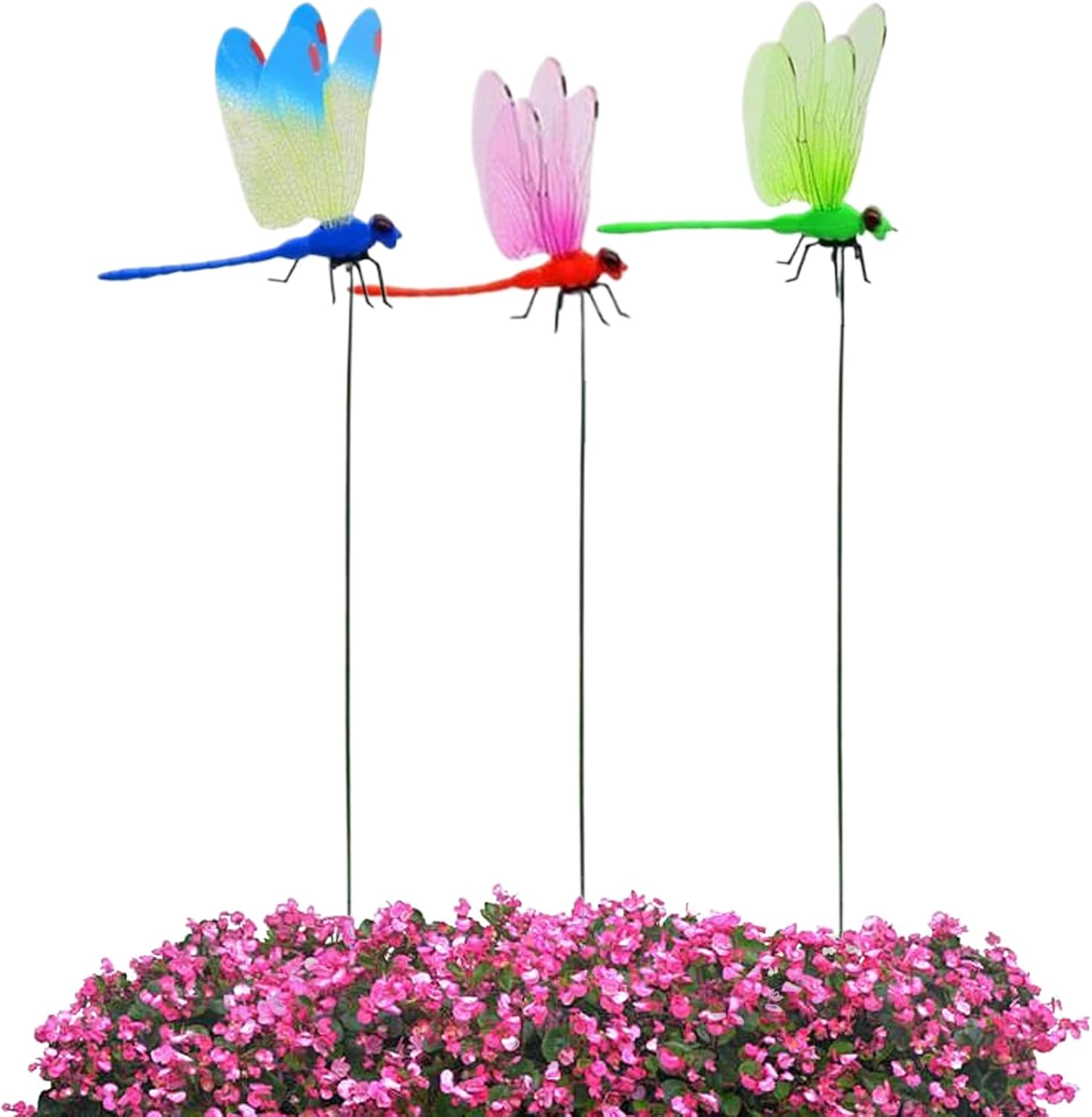 Dragon Fly Garden Decoration - Garden Stakes Fake Dragonfly Ornaments | Exquisite Planter Ornaments Decor Supplies for Farm Pathway Driveway Accessories image number 4