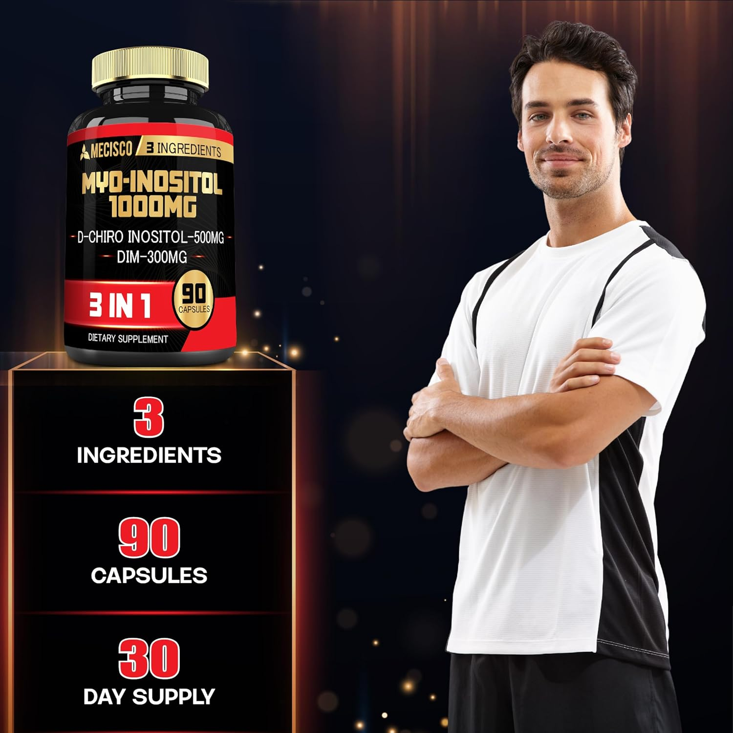 3In1 Myo-Inositol & D-Chiro Inositol Supplement with DIM - Women'S Wellness, Cycle Regularity, Cellular Health - 90 Capsules Supply 30 Days image number 3