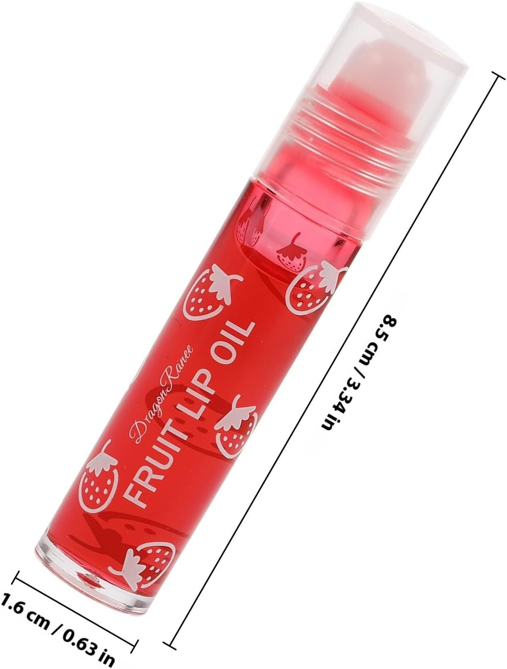 ARTSEWPLY Strawberry Flavored Roll-On Lip Oil Moisturizing Lip Balm Hydrating Fruit Oils Gloss Rollerball image number 5