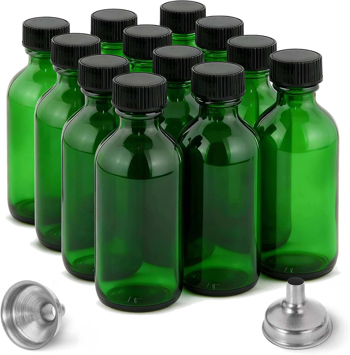 DIDITIME 6 Pack 2 Oz Juice Bottles with Lids & Stainless Steel Funnels, Wellness Ginger Shots Bottles, Mini Travel Bottles, 60Ml Small Jars with Lids for Potion, Ginger Shots, Oils, Juice